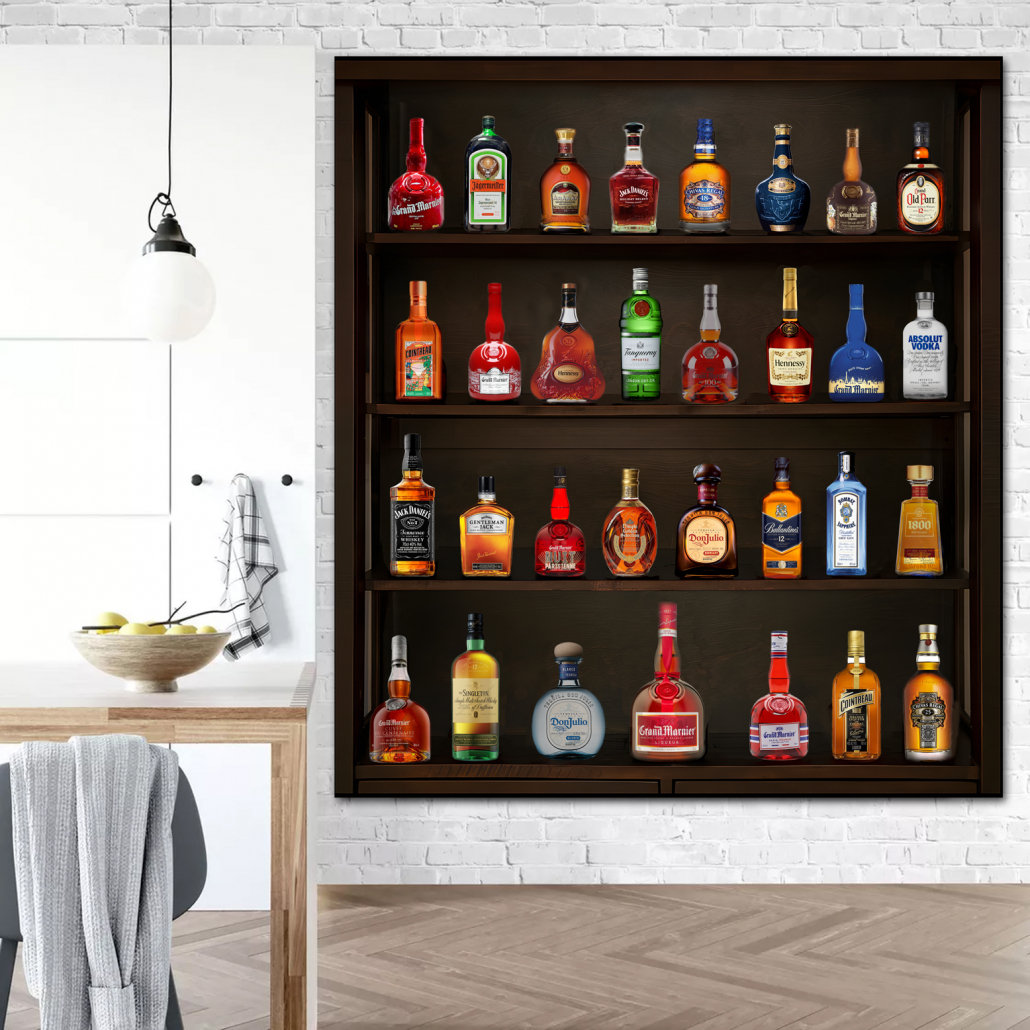 SHELF OF BRANDIES 100x120cm
